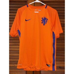 KNVB Netherlands Football Soccer Jersey Orange Nike Dri-Fit Men's Size Medium
